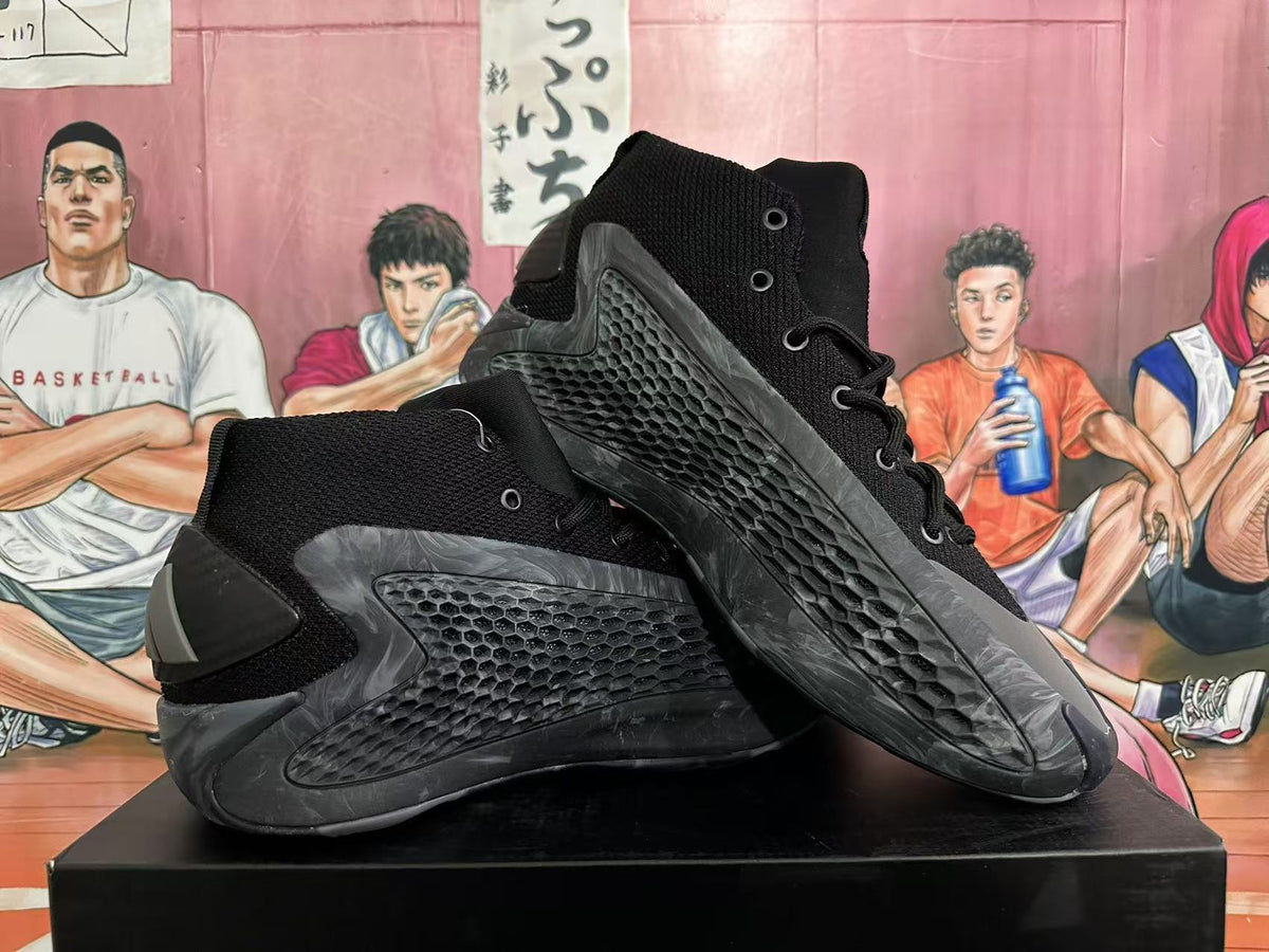 Adidas Basketball Shoes Black and Dark Gray High-Cut - product image from the listing.
