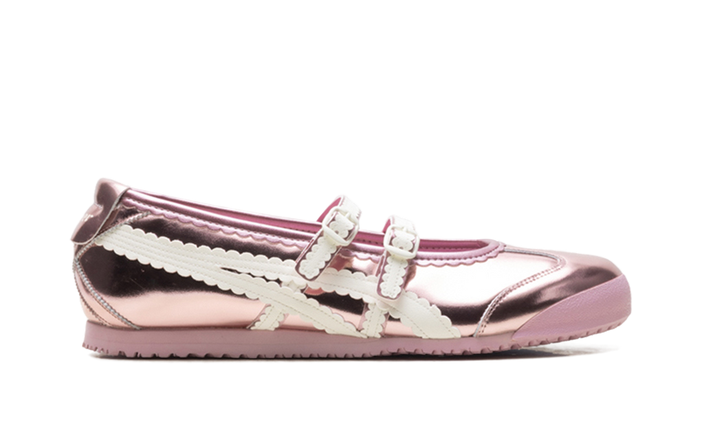 Women's Onitsuka Tiger Mexico 66 TGRS Metallic Pack Ballet Flats - Crystal Pink Cream - product image from the listing.