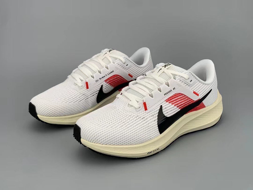 Nike Air Zoom Pegasus 40 Running Shoes in White Red FJ0686-100 - product image from the listing.