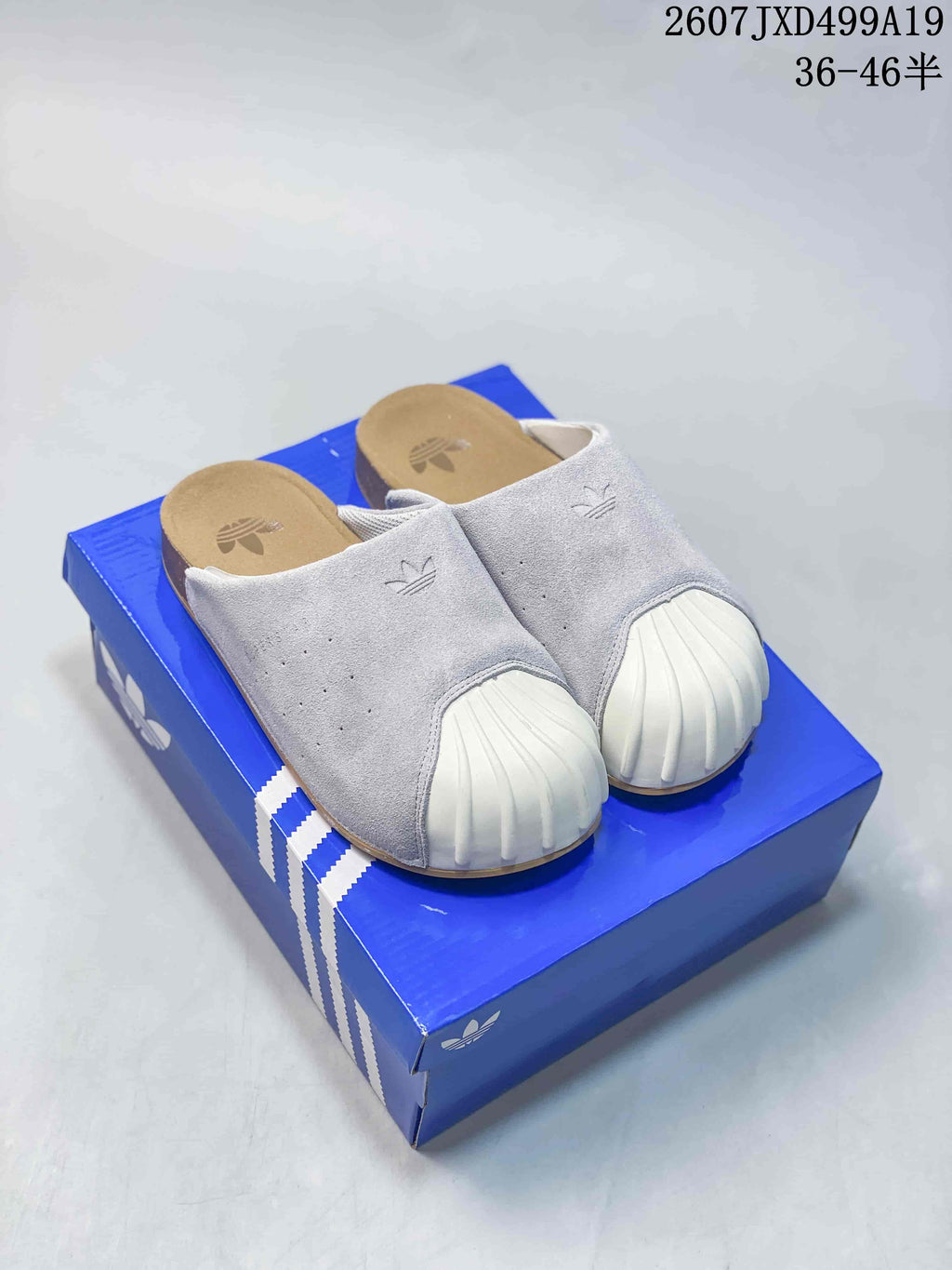 adidas Adimule Mule Slides in Grey White 2607JXD499A19 - product image from the listing.