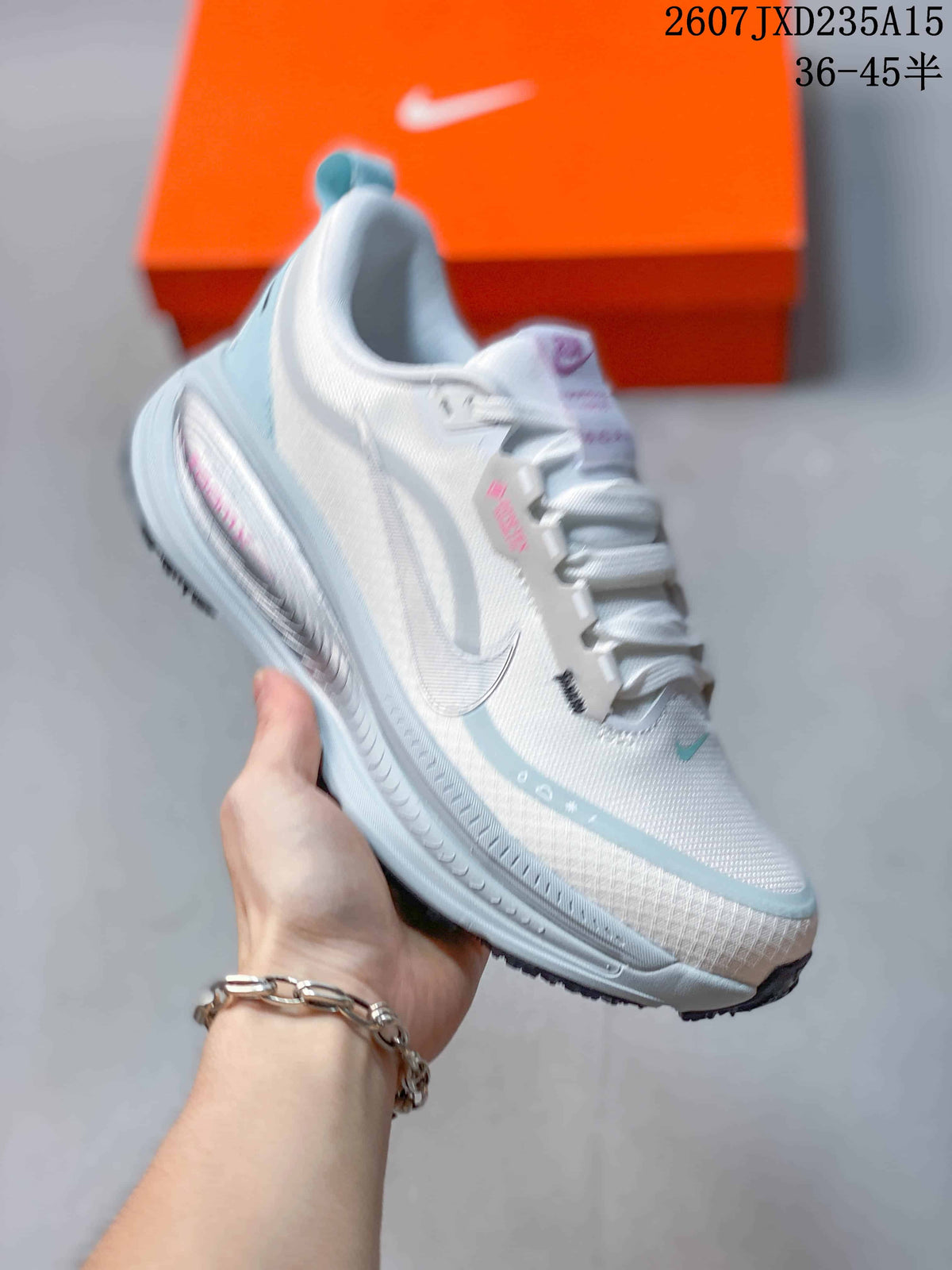 Nike Air Zoom Vomero 18 GTX Running Shoes in White Light Blue - product image from the listing.