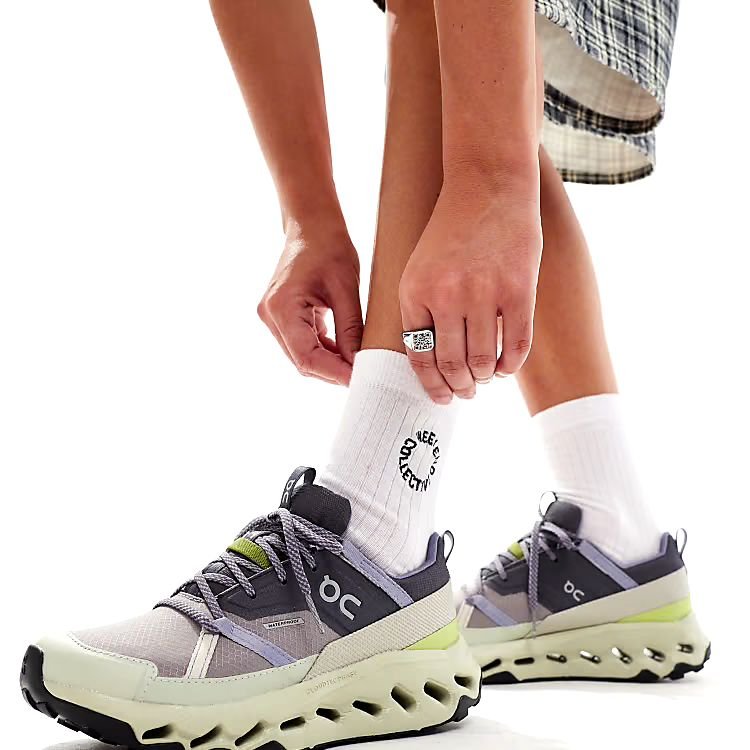 On Cloudhorizon Waterproof Grey/Green Hiking Footwear - product image from the listing.