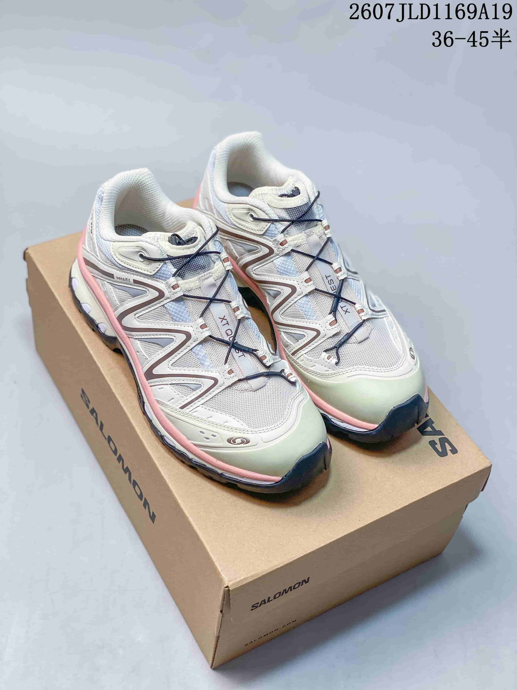 Salomon XT-Quest Trail Sneakers in White Green Pink 2607JLD1169A19 - product image from the listing.