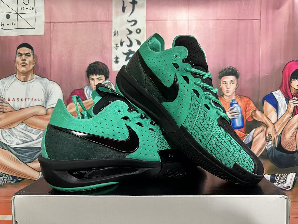 Nike Zoom GT Cut 3 Basketball Shoes in Black Green - product image from the listing.