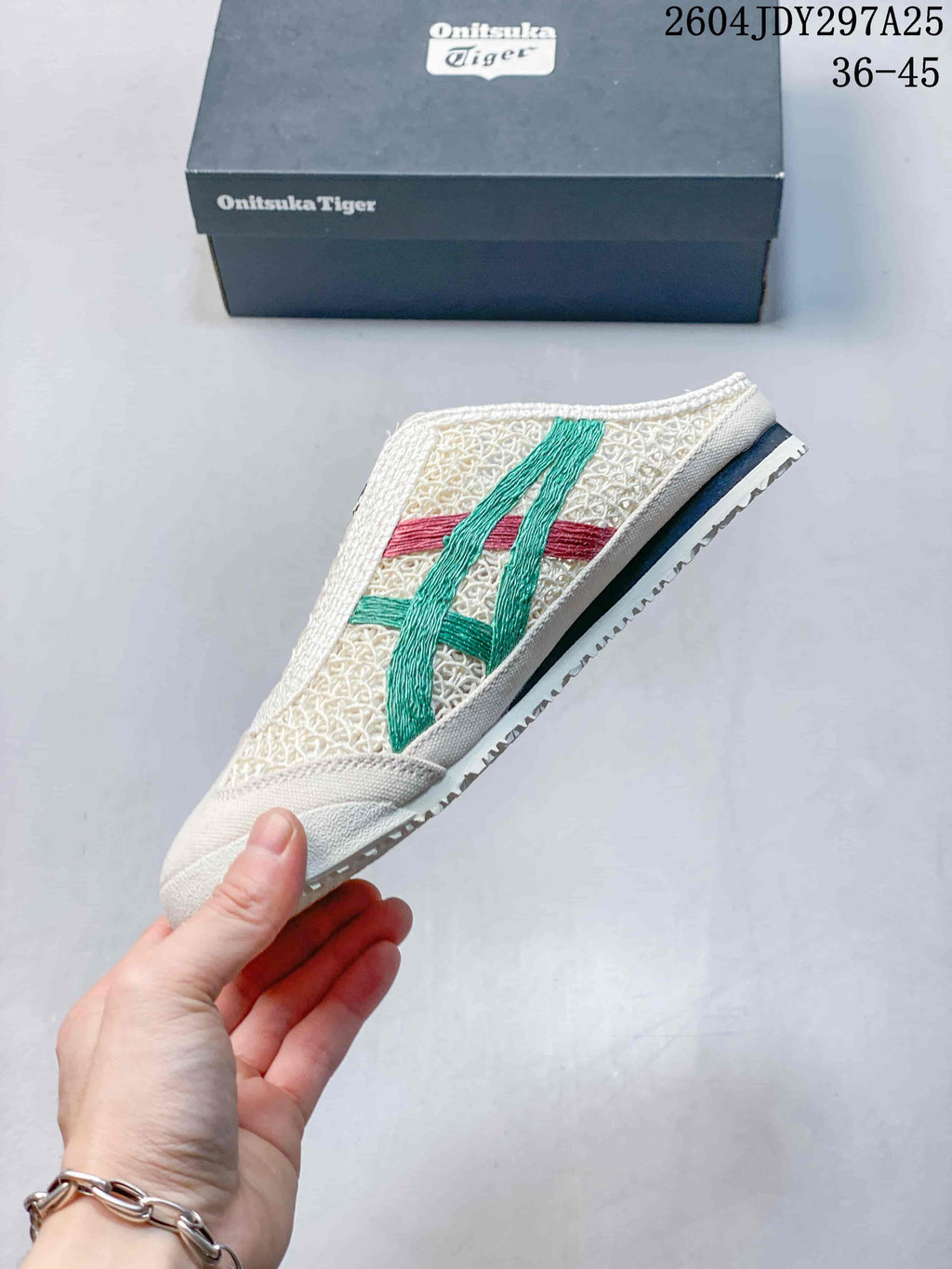 Onitsuka Tiger Mexico 66 Sabot in Cream Green Red 2604JDY297A25 - product image from the listing.