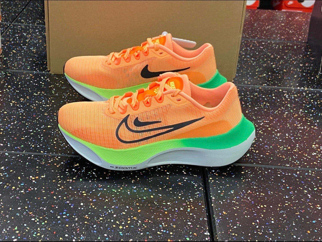 Nike Zoom Fly 5 Running Shoes in Orange Green DM8974-800 - product image from the listing.