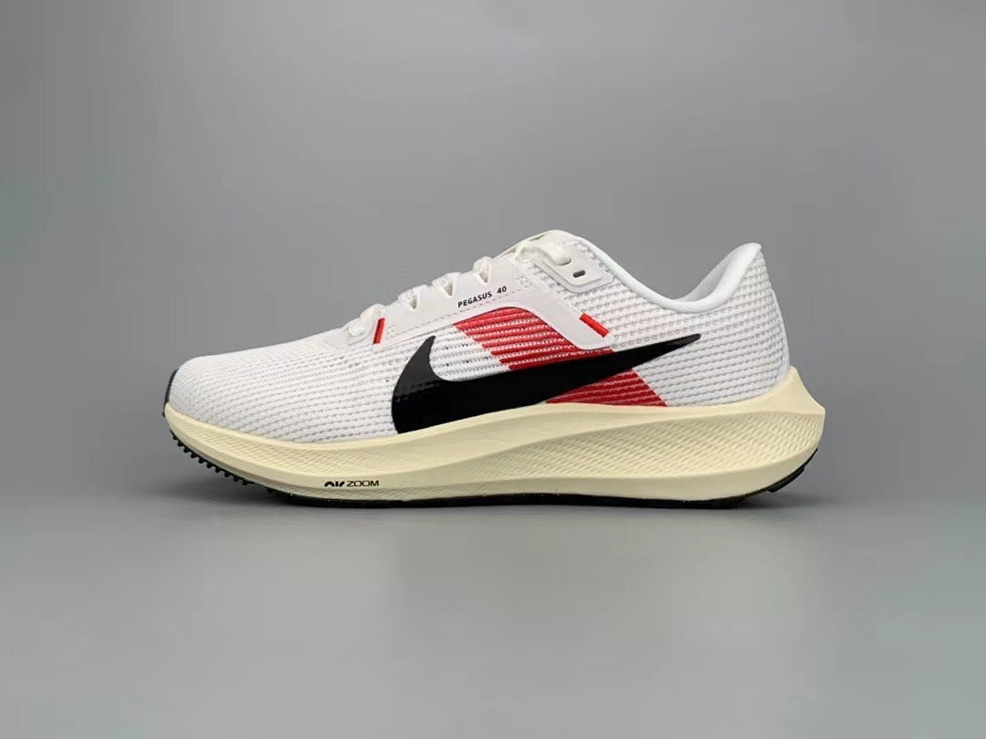 Nike Air Zoom Pegasus 40 Running Shoes in White Red FJ0686-100 - product image from the listing.