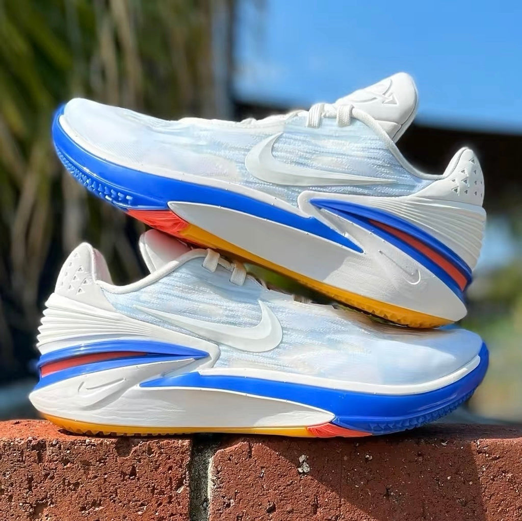 Nike Air Zoom G.T. Cut 2 Basketball Shoes in White Blue DJ6015-102 - product image from the listing.
