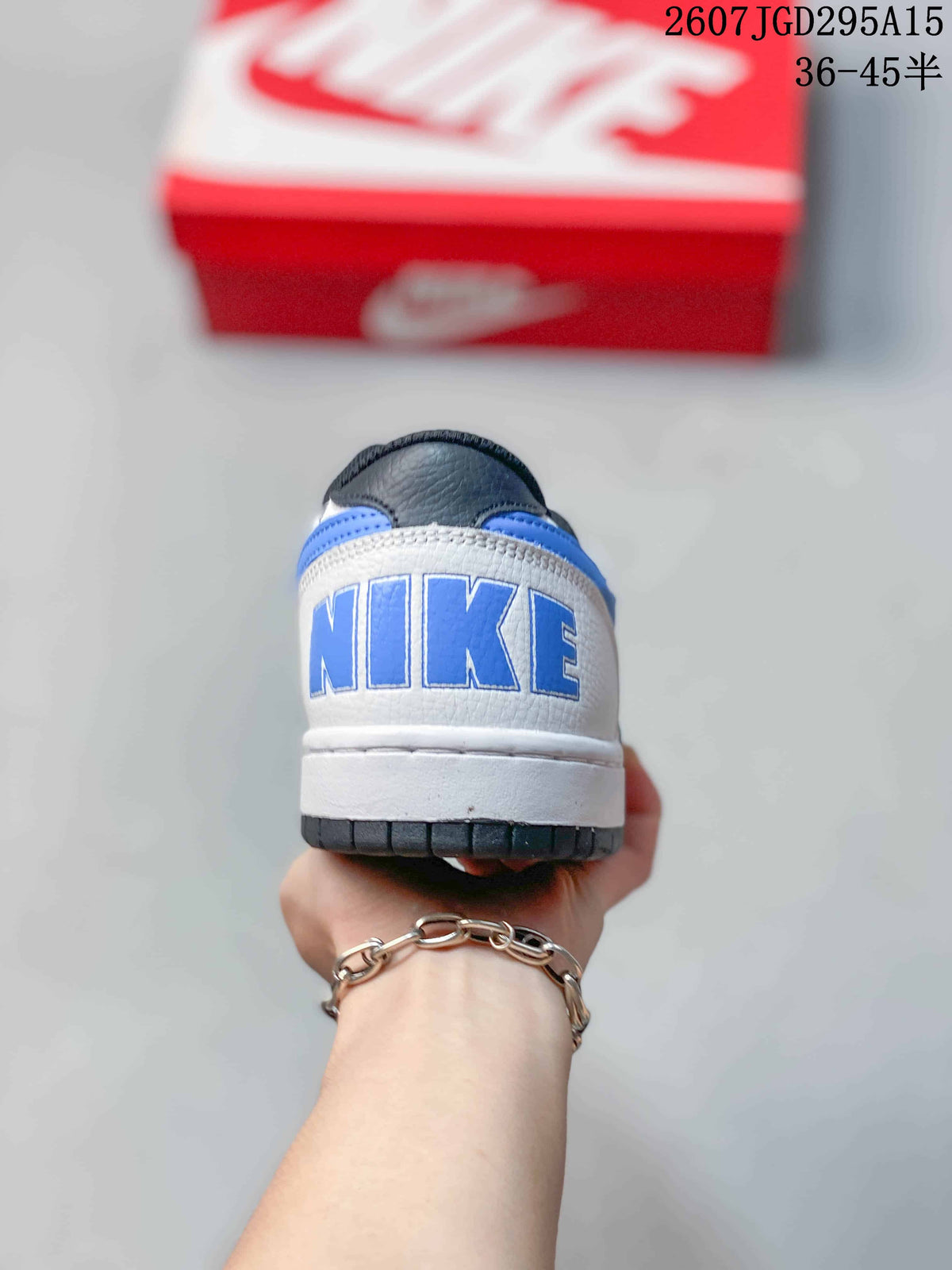 Nike SB Dunk Low Pro Sneakers in White Blue 2607TGD295A15 - product image from the listing.
