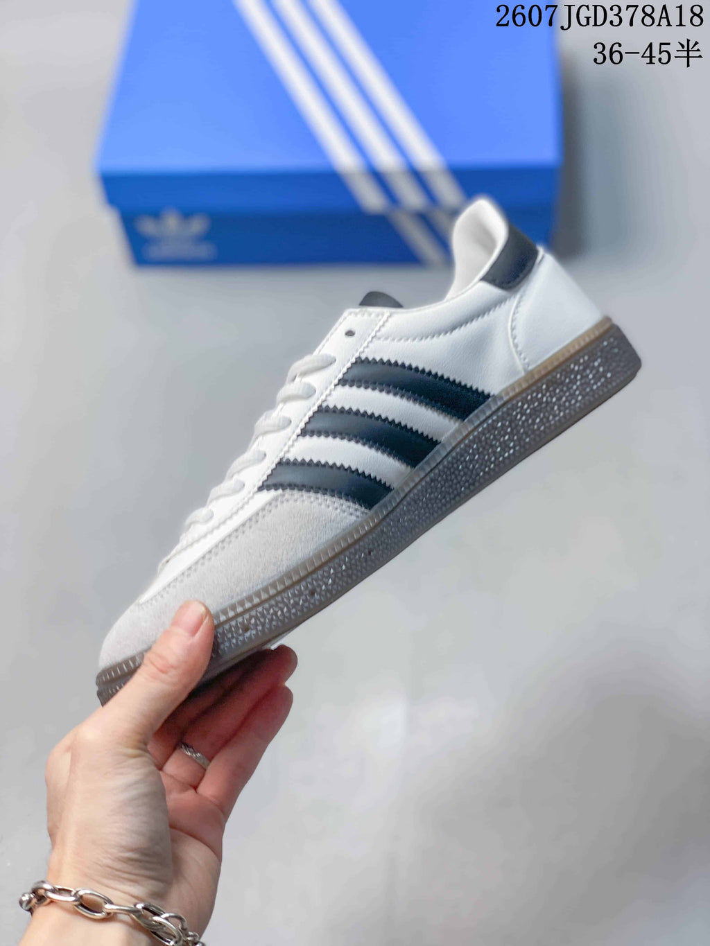 Adidas Originals JH5469 Custom Low-Top Sneakers in White Black - product image from the listing.