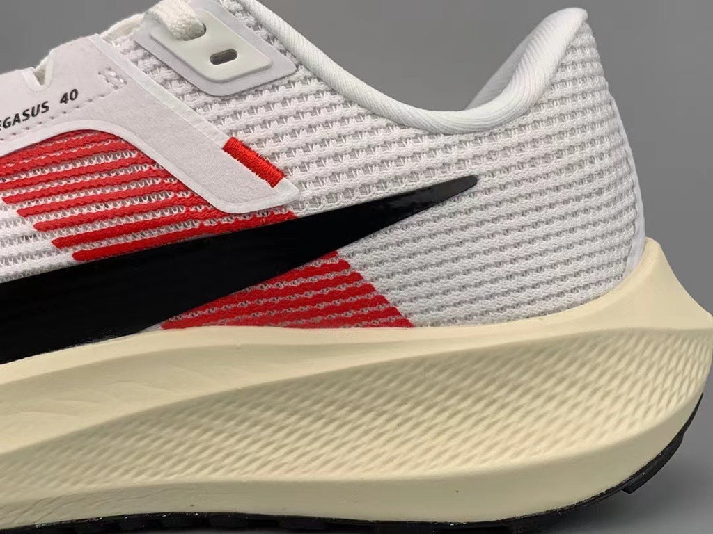 Nike Air Zoom Pegasus 40 Running Shoes in White Red FJ0686-100 - product image from the listing.