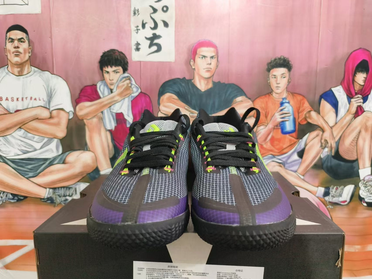 Converse Basketball Shoes in Black, in Gray and Purple - product image from the listing.