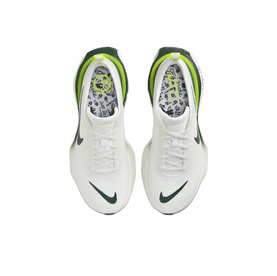 Nike ZoomX Invincible Run 3 Running Shoes in White Green FZ4018-100 - product image from the listing.