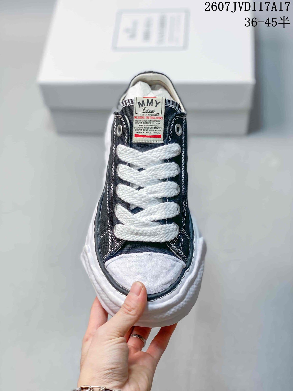 Maison Mihara Yasuhiro Original Sole Low Sneakers in Black White - product image from the listing.