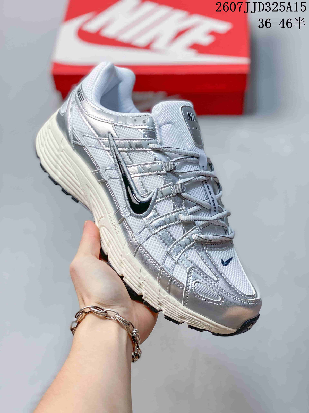 Nike P-6000 Initiator Sneakers in Silver White CD6404 - product image from the listing.