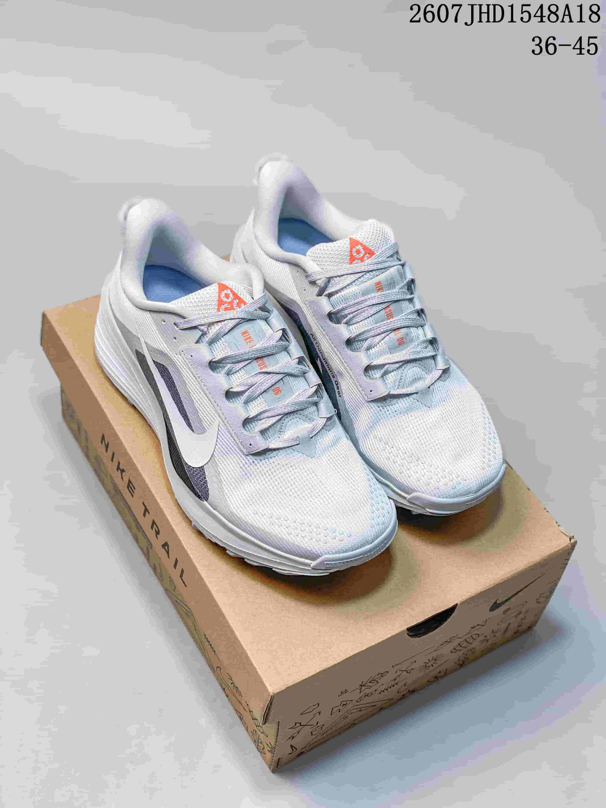 Nike ReactX Pegasus ACG Trail 6 Sneakers in White Gray - product image from the listing.
