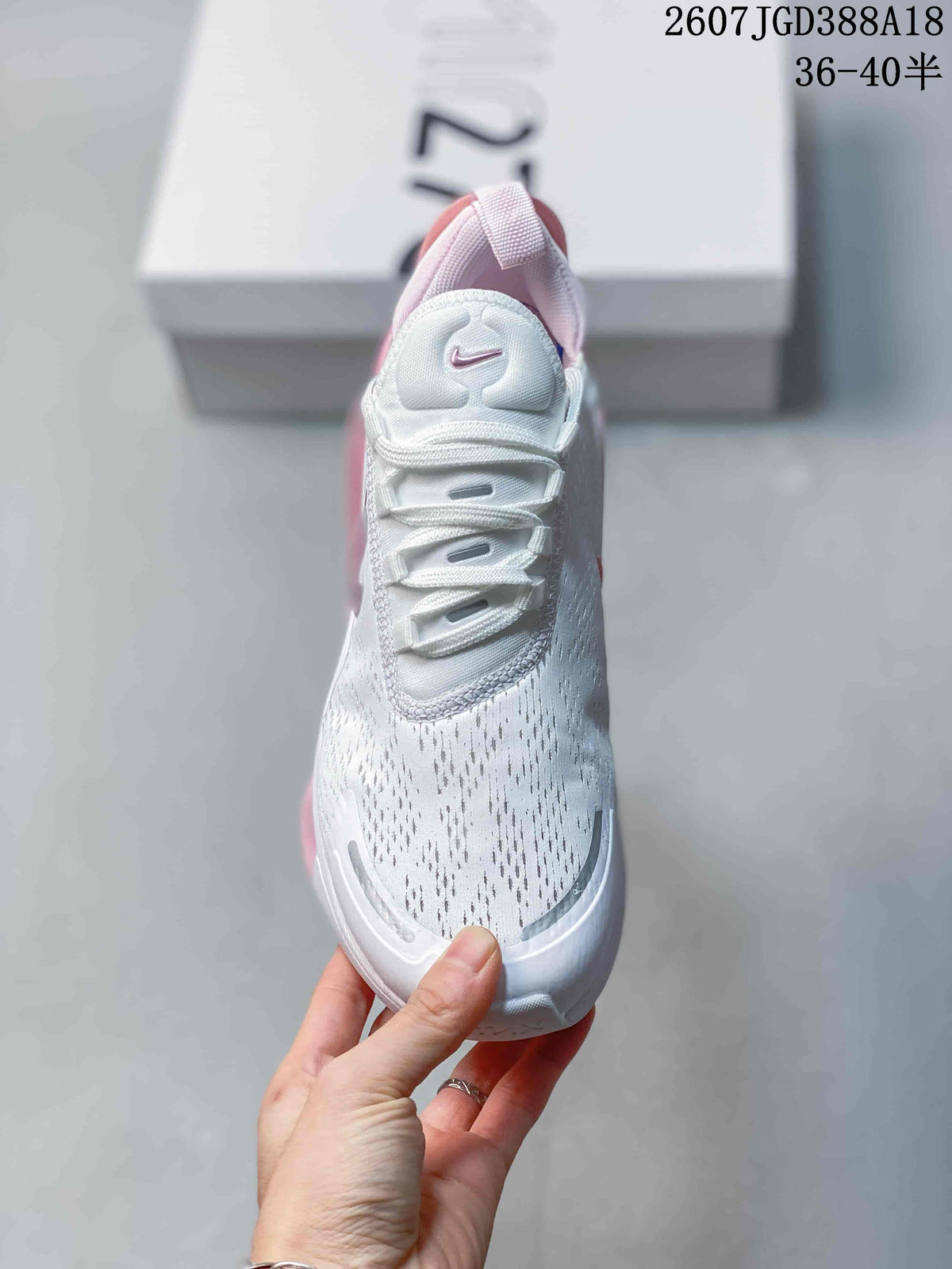 Nike Air Max 270 Premium Sneakers in White Pink - product image from the listing.