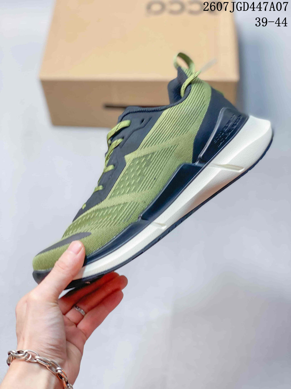 ECCO 710270OPW Colorblock Sneakers in Green and Navy - product image from the listing.