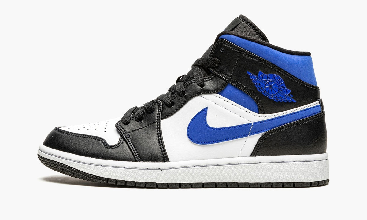 "Racer Blue / Black / White" Air Jordan 1 Mid Sneakers - product image from the listing.