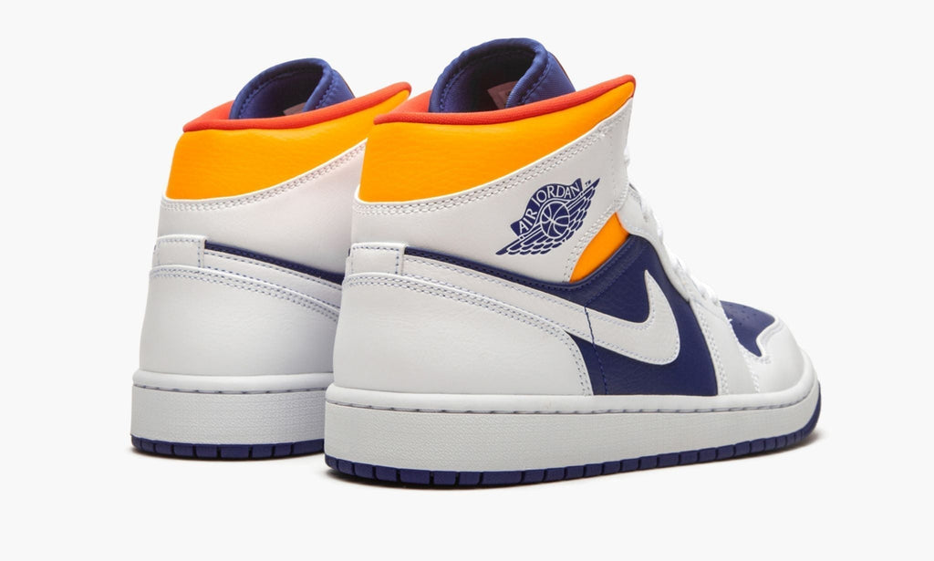"Royal Blue / Laser Orange" Air Jordan 1 Mid Sneakers - product image from the listing.
