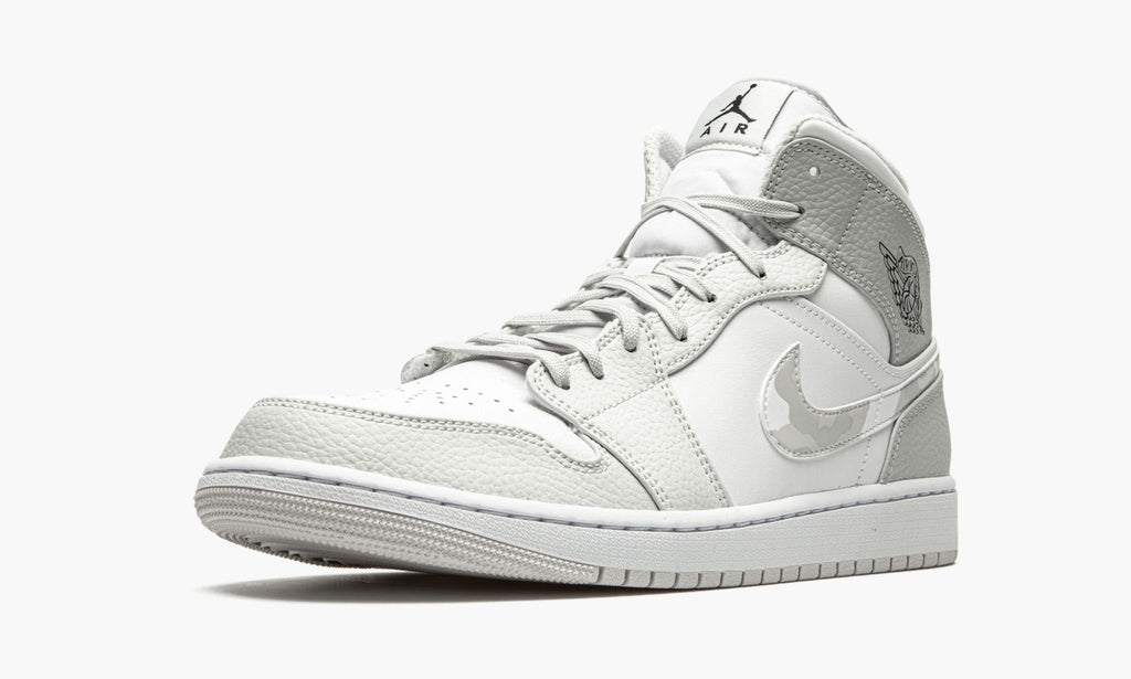 "White Camo" Air Jordan 1 Mid Sneakers - product image from the listing.