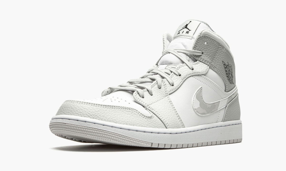 "White Camo" Air Jordan 1 Mid Sneakers - product image from the listing.