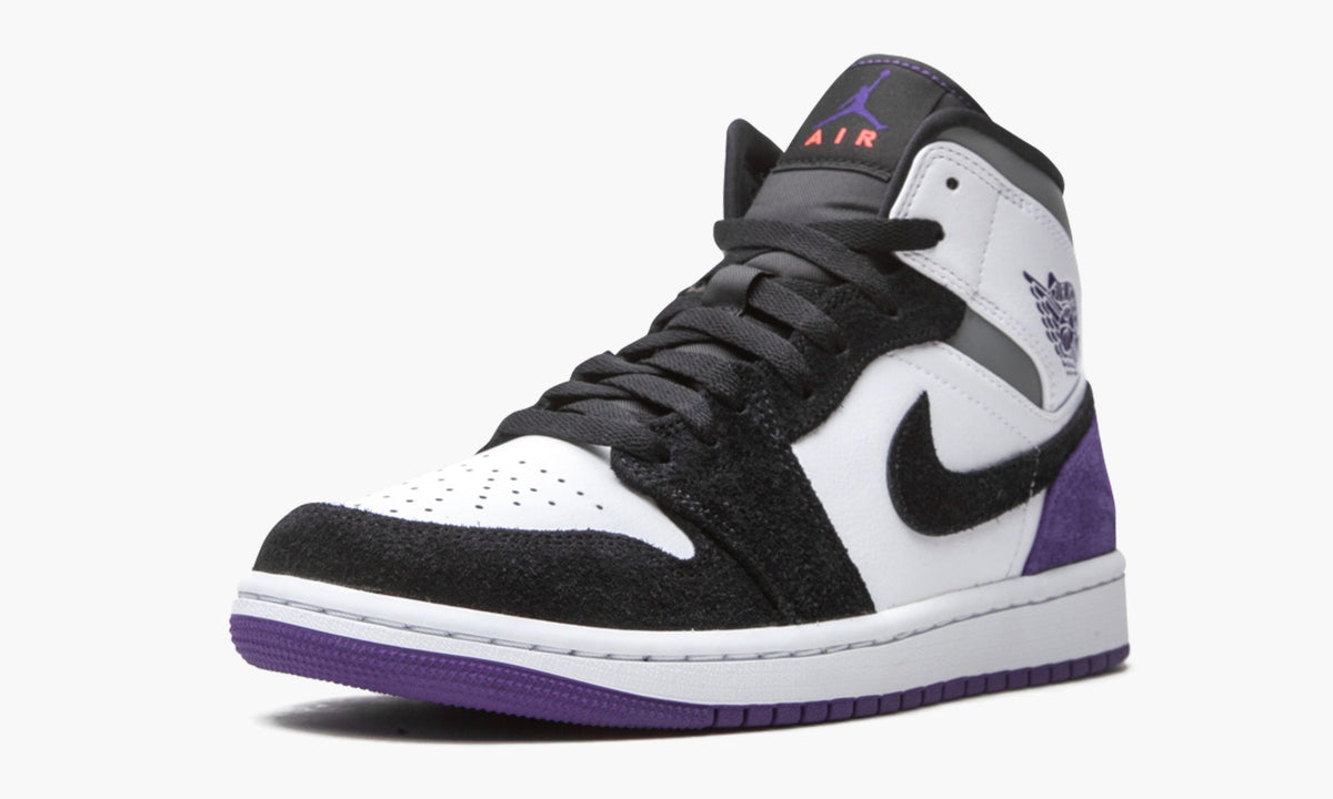 Air Jordan 1 Mid SE Court Sneakers in Purple Suede - product image from the listing.