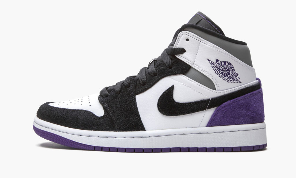 Air Jordan 1 Mid SE Court Sneakers in Purple Suede - product image from the listing.