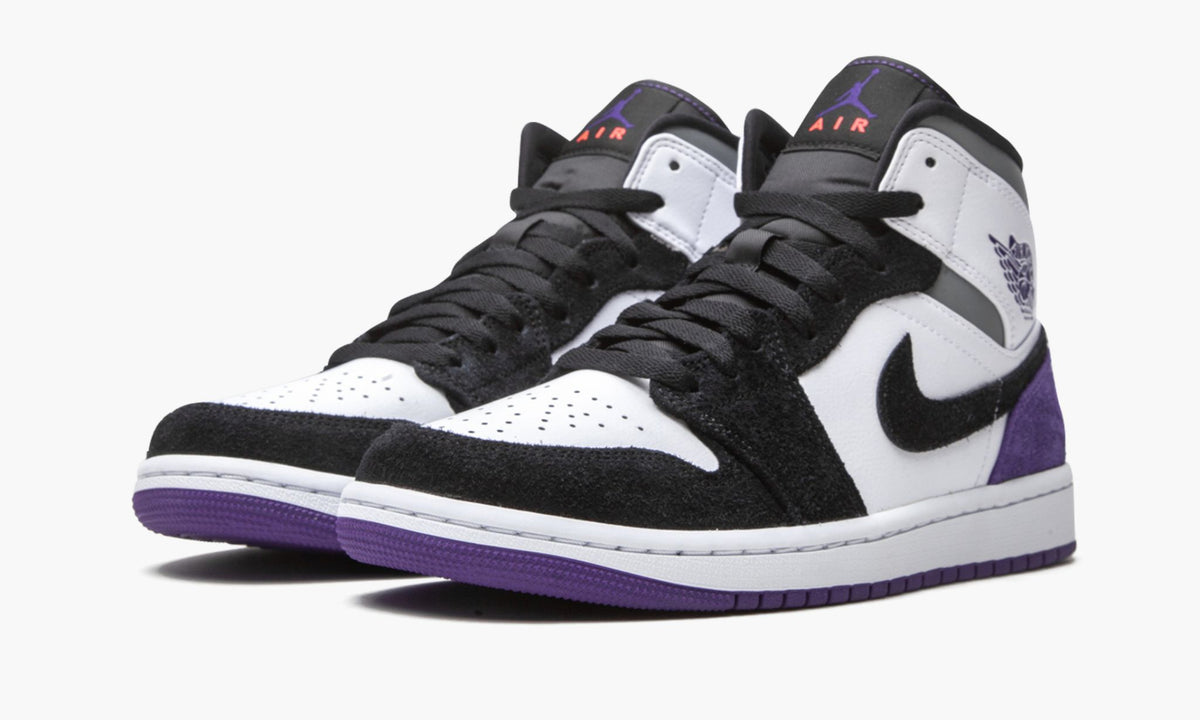 Air Jordan 1 Mid SE Court Sneakers in Purple Suede - product image from the listing.