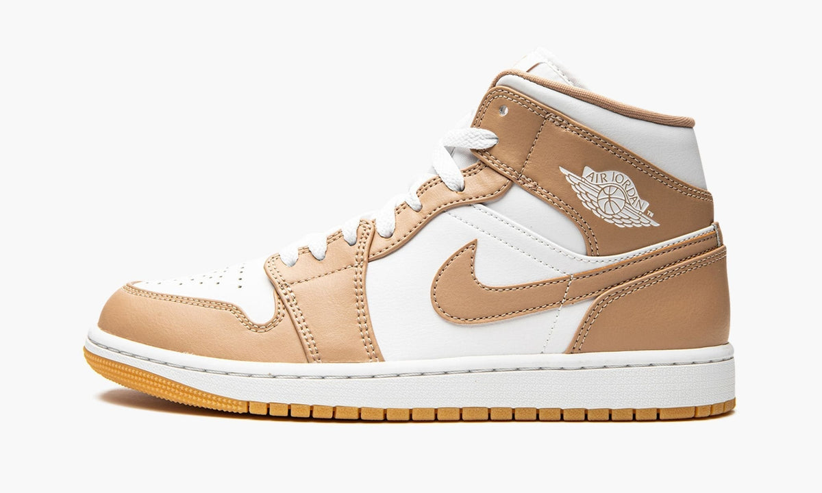 Air Jordan 1 Mid Sneakers in Tan / Gum - product image from the listing.