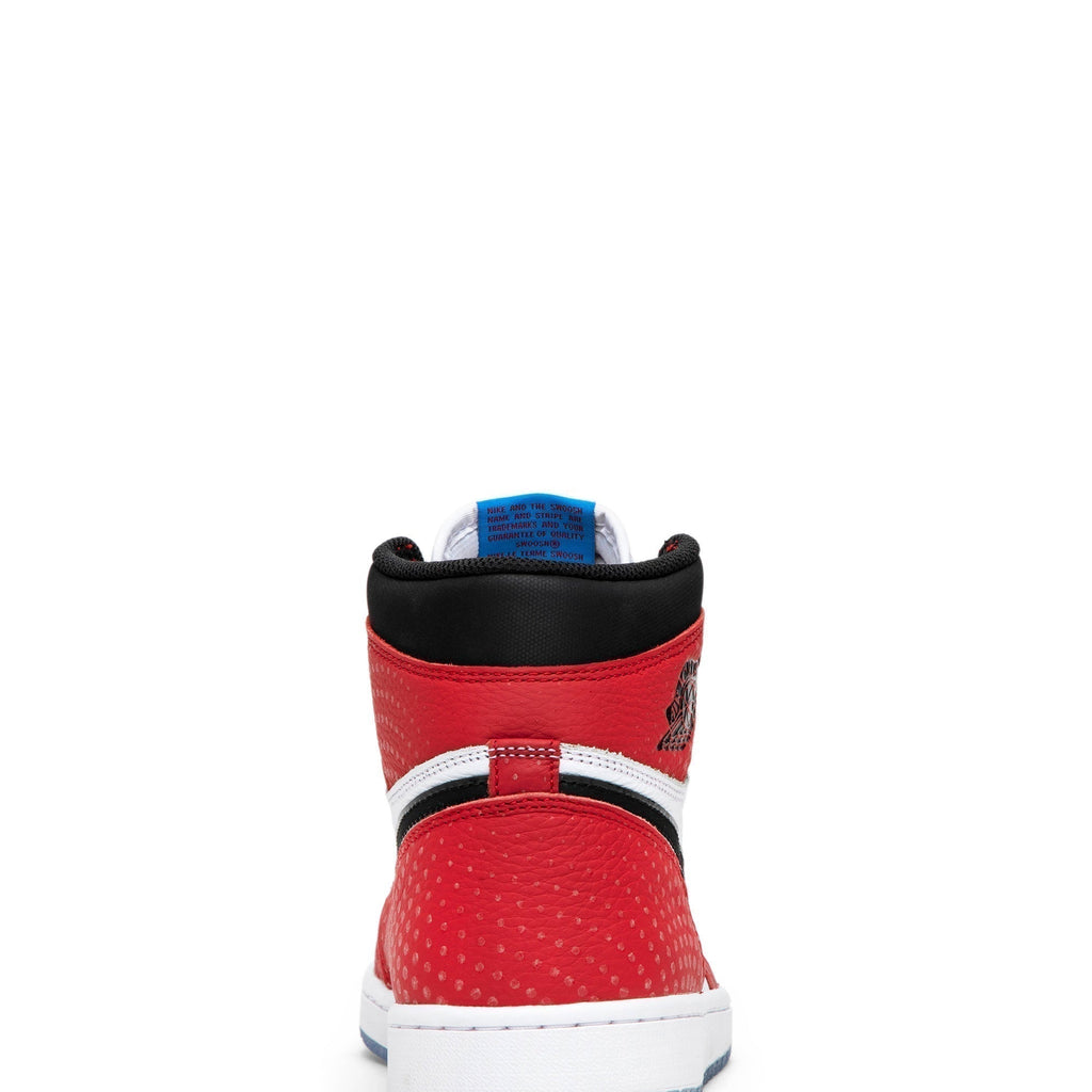 "Spider-Man Origin Story" Air Jordan 1 Retro High OG 555088-602 Sneakers - product image from the listing.