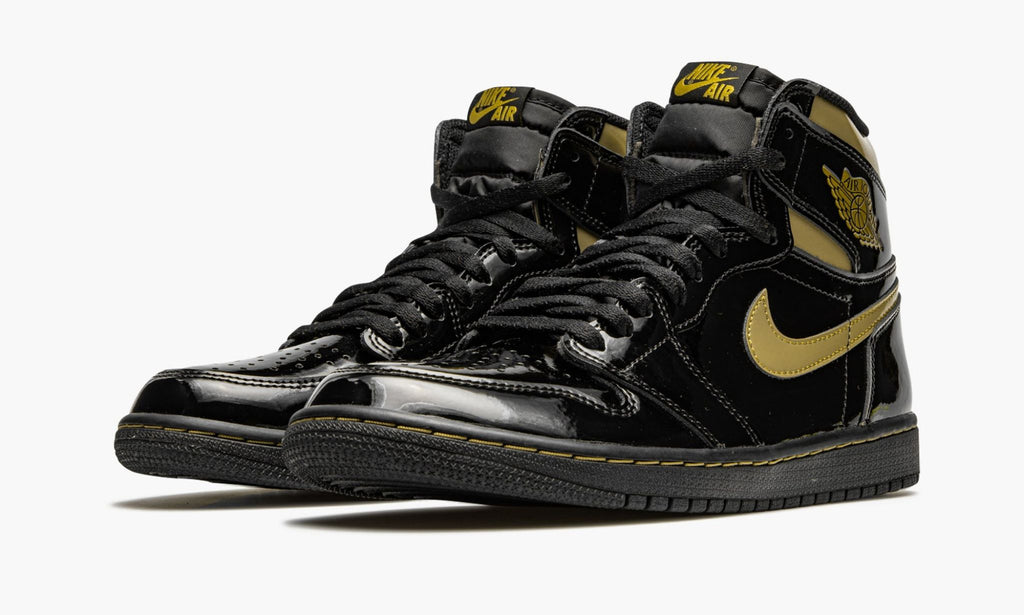"Black Metallic Gold" Air Jordan 1 Retro High OG Sneakers - product image from the listing.
