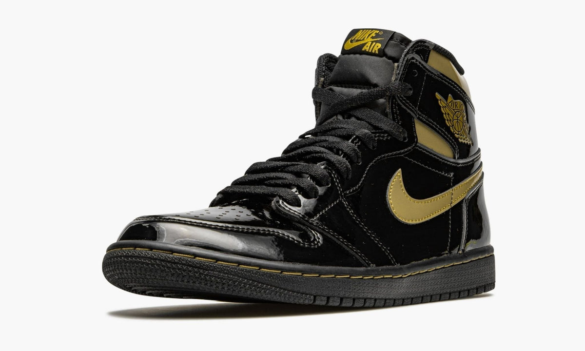 "Black Metallic Gold" Air Jordan 1 Retro High OG Sneakers - product image from the listing.