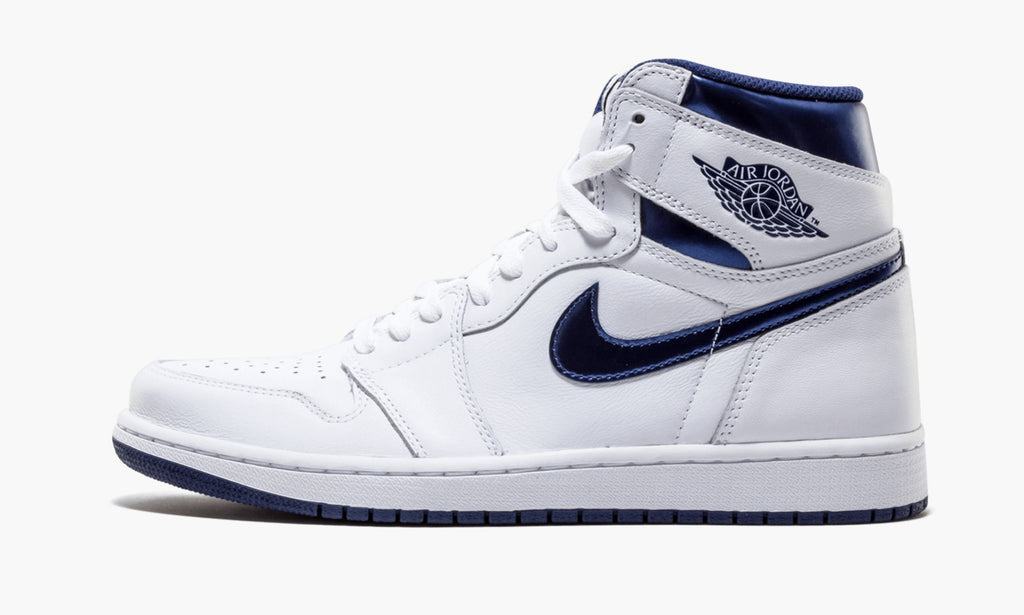 Air Jordan 1 Retro Sneakers in Metallic Navy - product image from the listing.