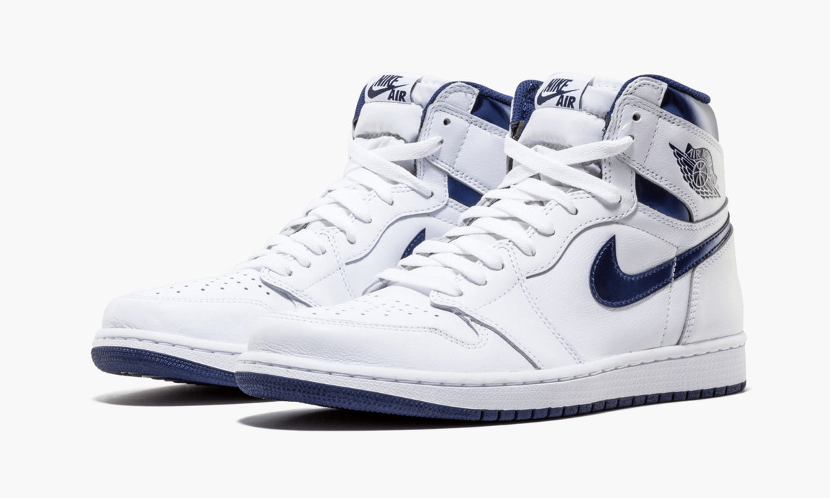 Air Jordan 1 Retro Sneakers in Metallic Navy - product image from the listing.