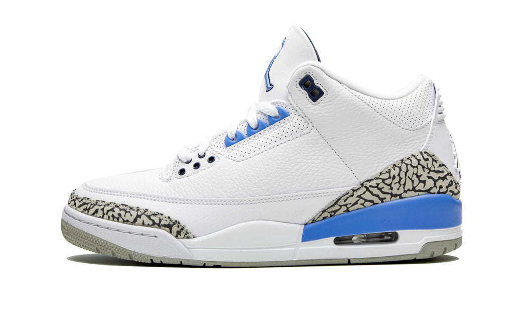 "UNC" Air Jordan 3 Retro Sneakers - product image from the listing.