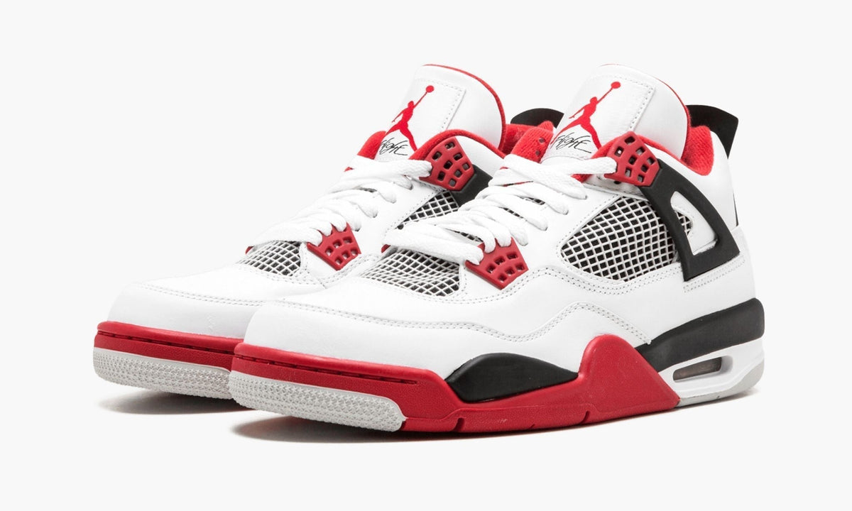 "Fire Red" Air Jordan 4 Retro Sneakers - product image from the listing.