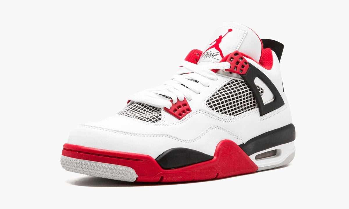 "Fire Red" Air Jordan 4 Retro Sneakers - product image from the listing.