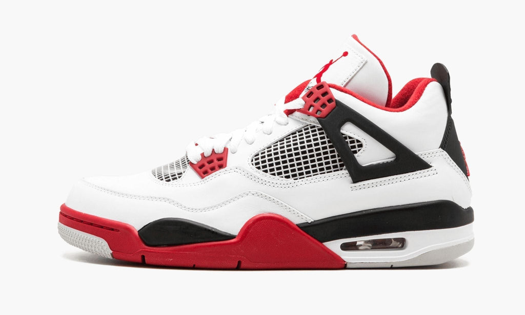 "Fire Red" Air Jordan 4 Retro Sneakers - product image from the listing.
