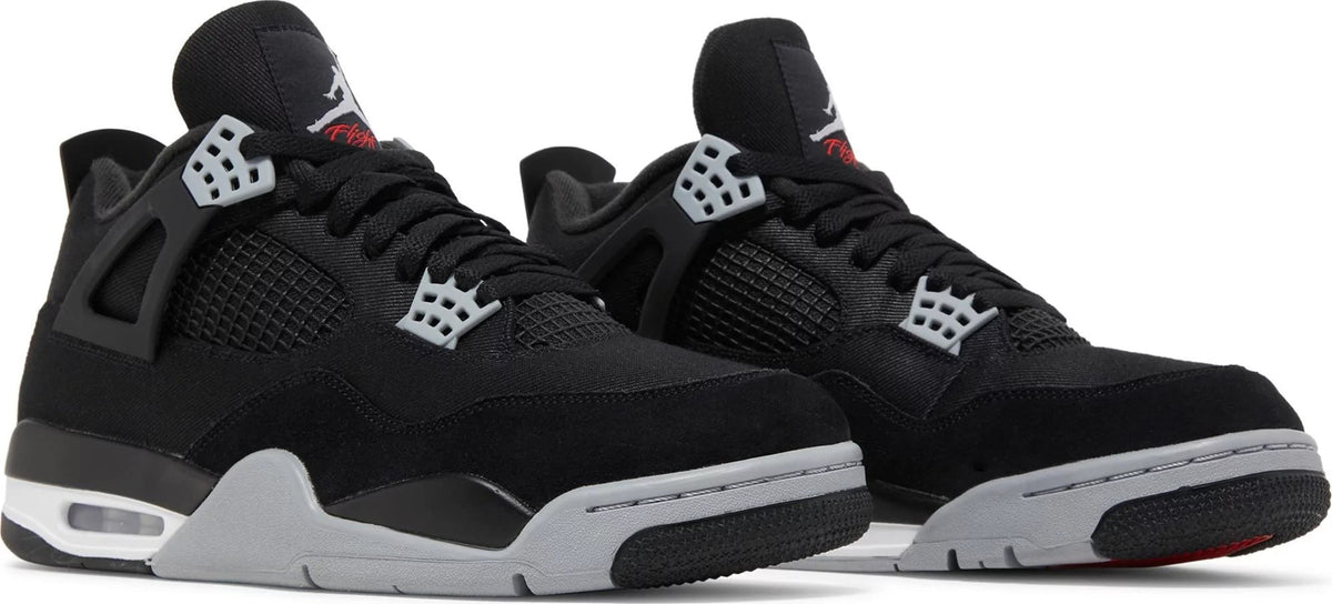 Black Canvas Sneakers - Air Jordan 4 Retro SE - product image from the listing.
