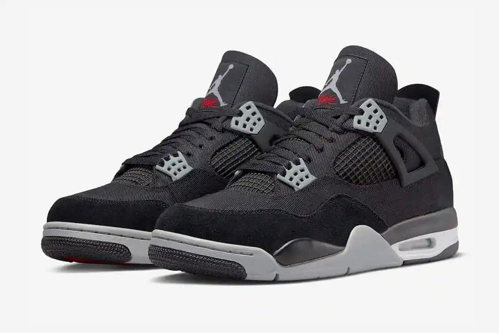 Black Canvas Sneakers - Air Jordan 4 Retro SE - product image from the listing.