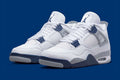 Air Jordan 4 Retro Sneakers in White Midnight Navy - product image from the listing.