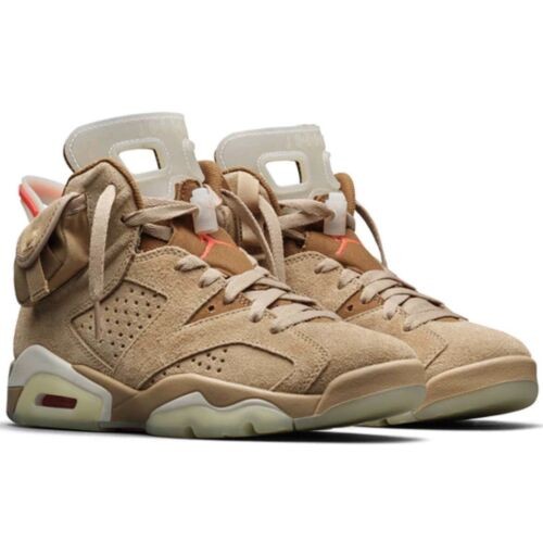 Air Jordan 6 Retro x Travis Scott British Sneakers in Khaki - product image from the listing.