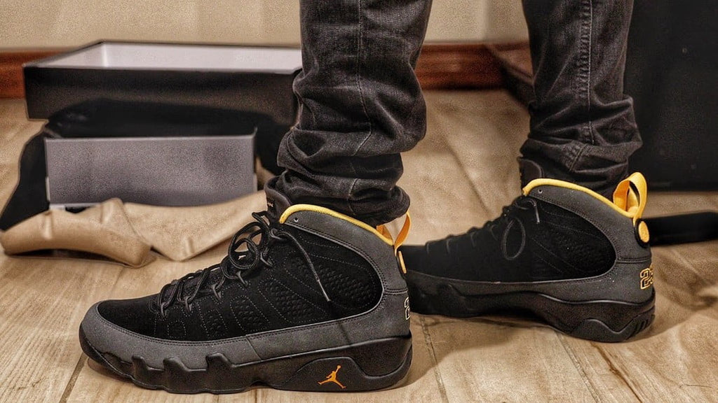 Air Jordan 9 Retro Sneakers in Dark Charcoal - product image from the listing.