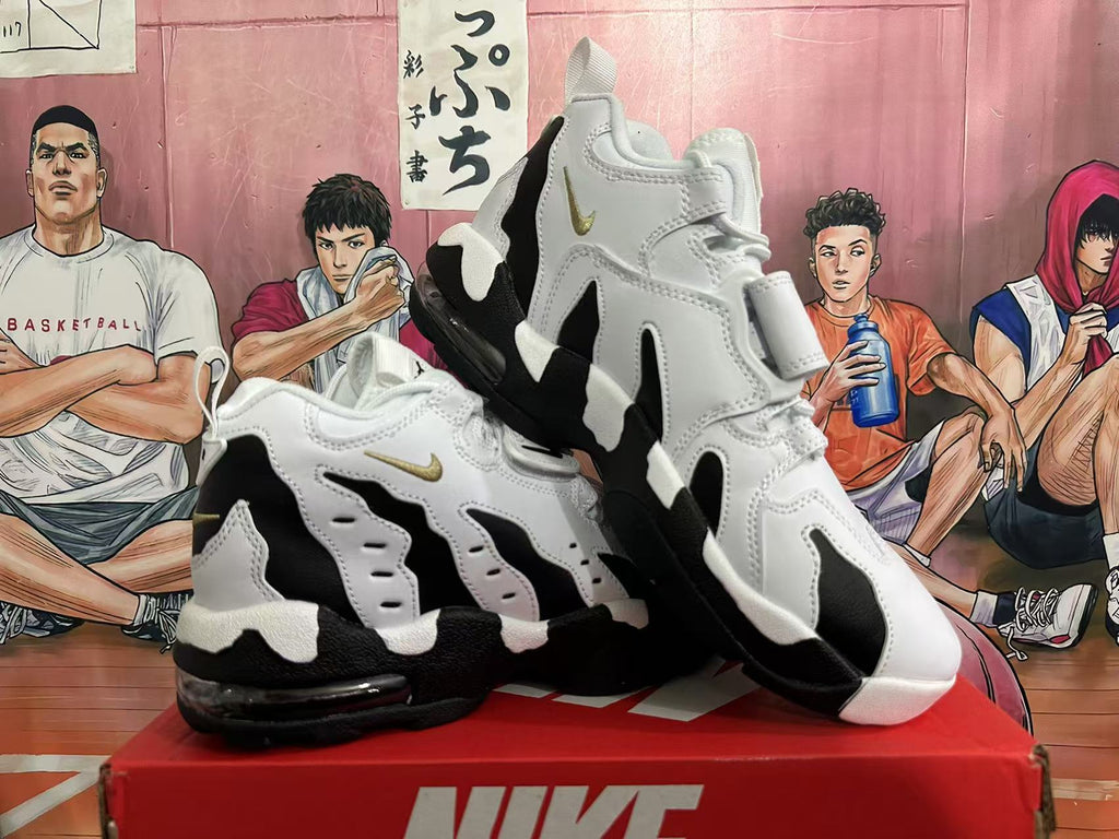 Nike Air More Uptempo Sneakers in White and Black - product image from the listing.