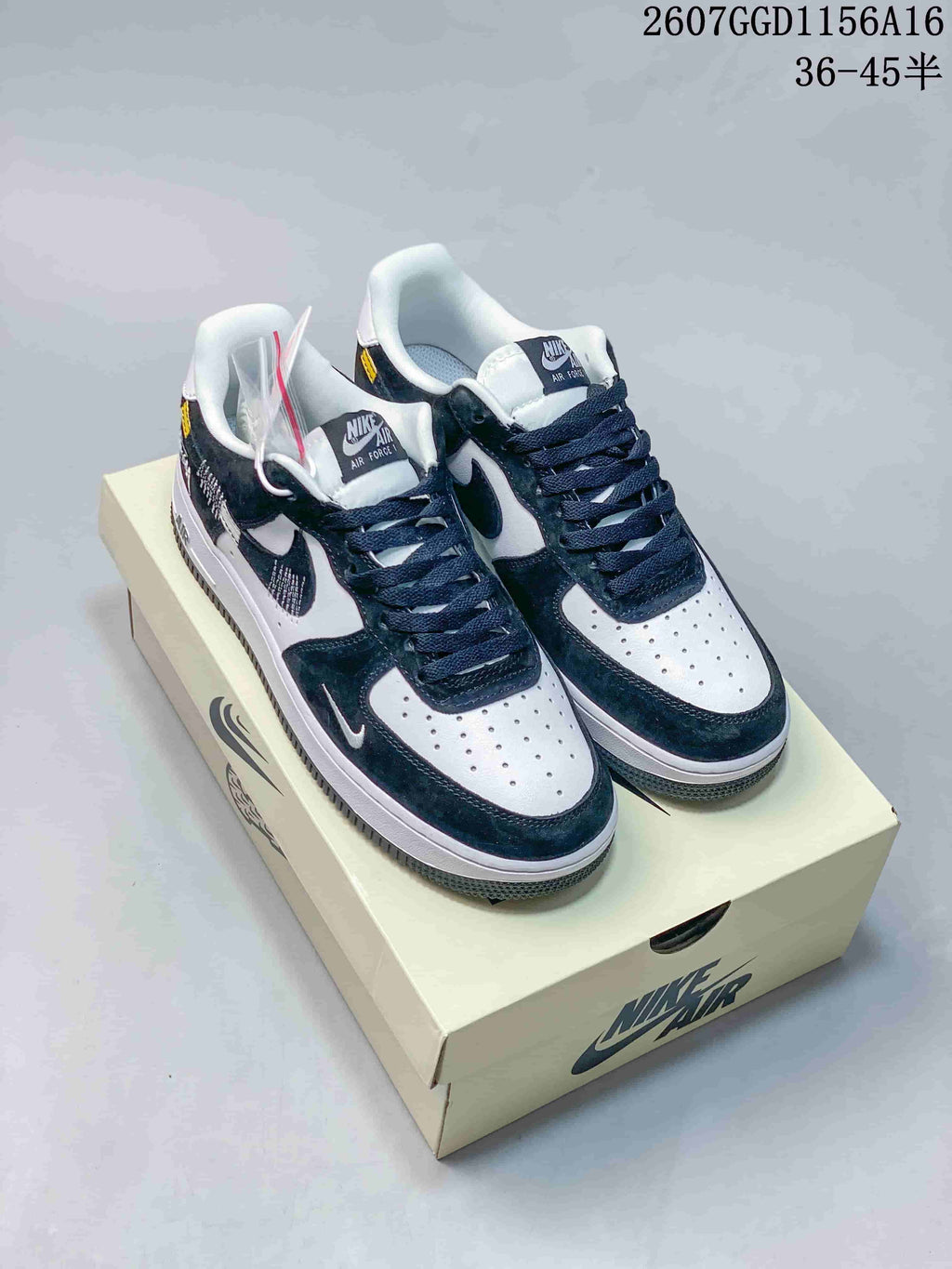 Nike Air Force 1 Sneakers in Black White 2607GGD1156A16 - product image from the listing.