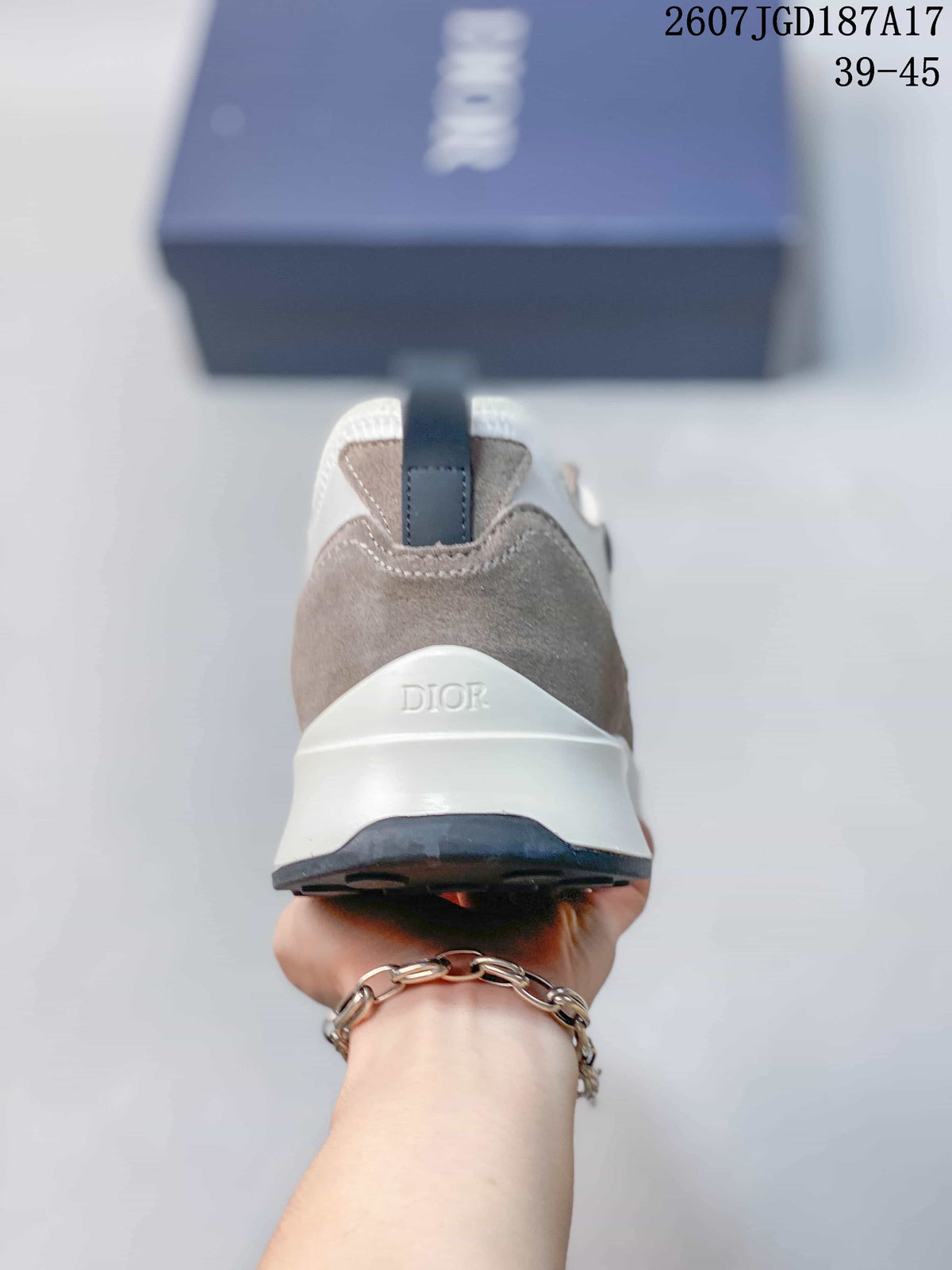 White and Taupe Dior B25 Runner Low-Top Sneakers - product image from the listing.