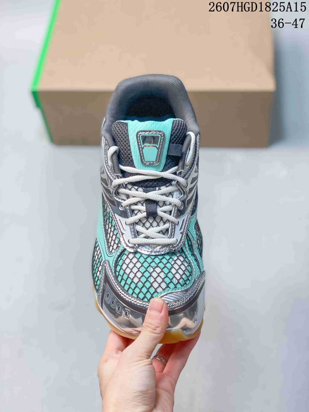 Bottega Veneta Orbit Runner Sneakers in Aqua Silver 2607HGD1825A15 - product image from the listing.