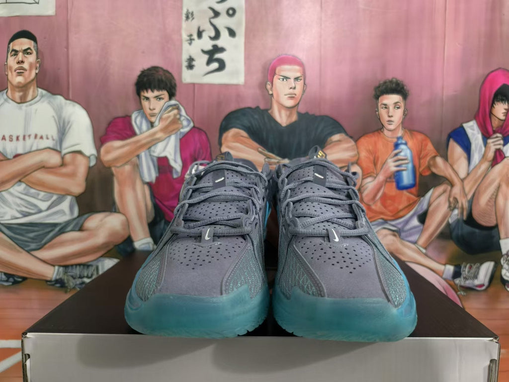 Blue Gray Nike Basketball Shoes - product image from the listing.