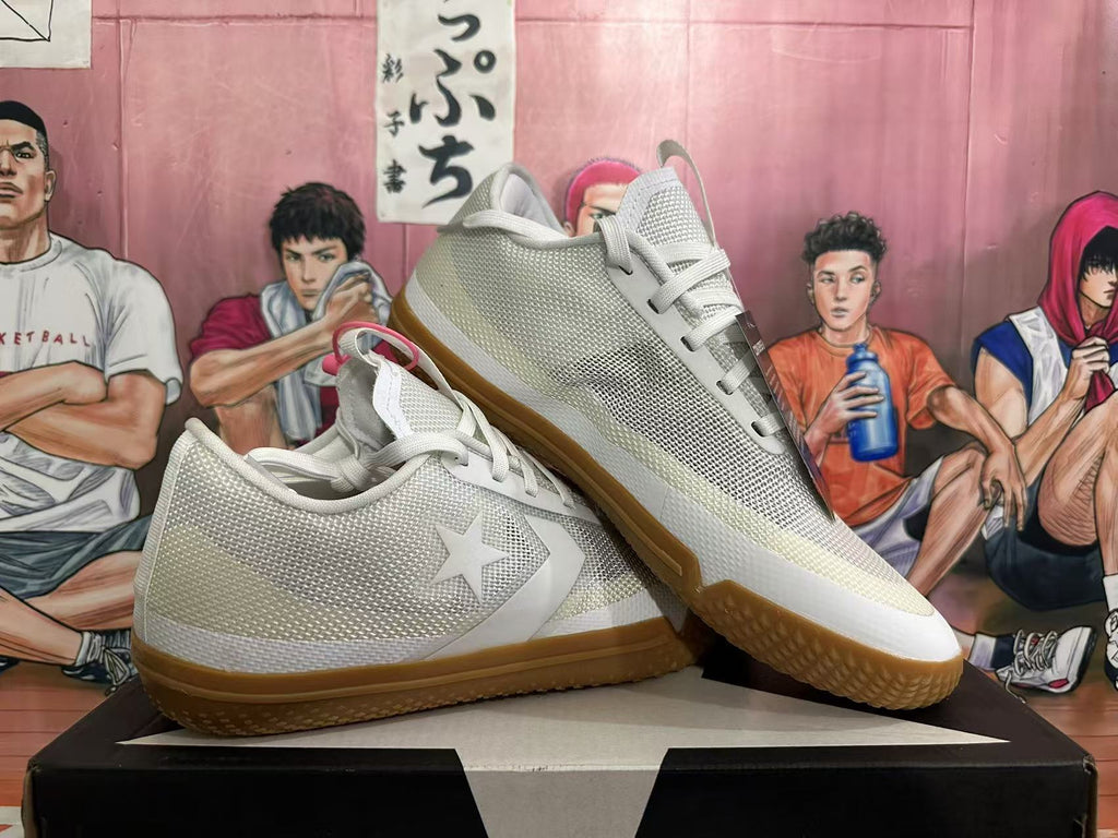 Converse All Star Series Low-Top Sneakers in White and Gum - product image from the listing.